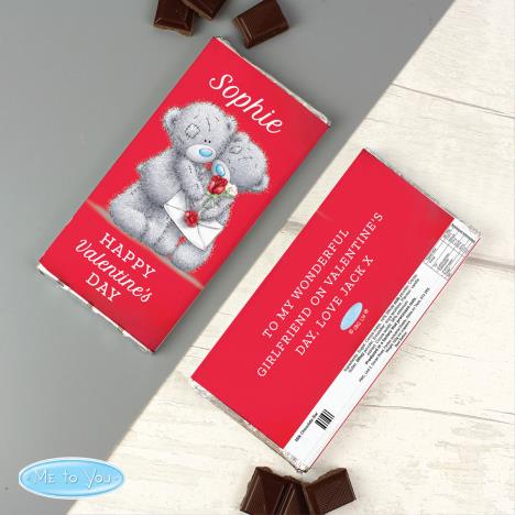 Personalised Me to You Bear Red Roses Milk Chocolate Bar Extra Image 1